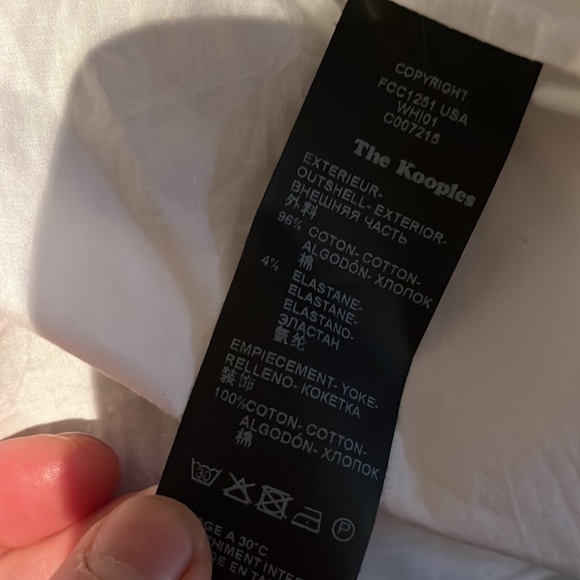 The Kooples White Button Down Shirt with Detail XS - Picture 7 of 7